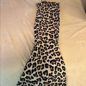Leopard Print Bell Bottom Jeans